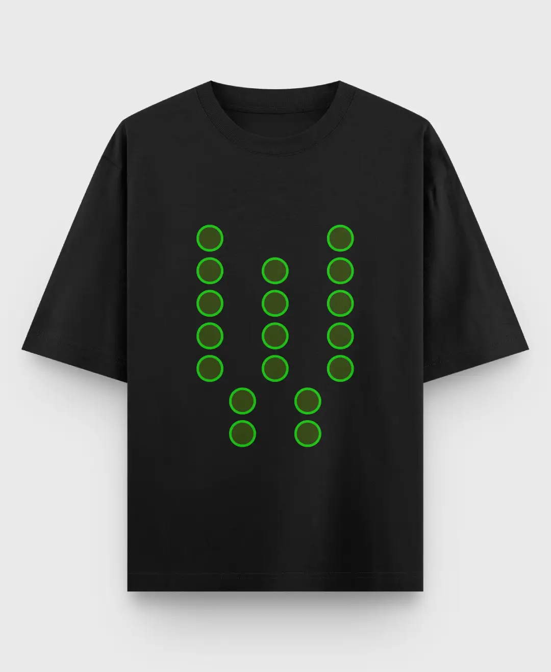 W Oversize Loose Fit Black T-shirt - Image 2