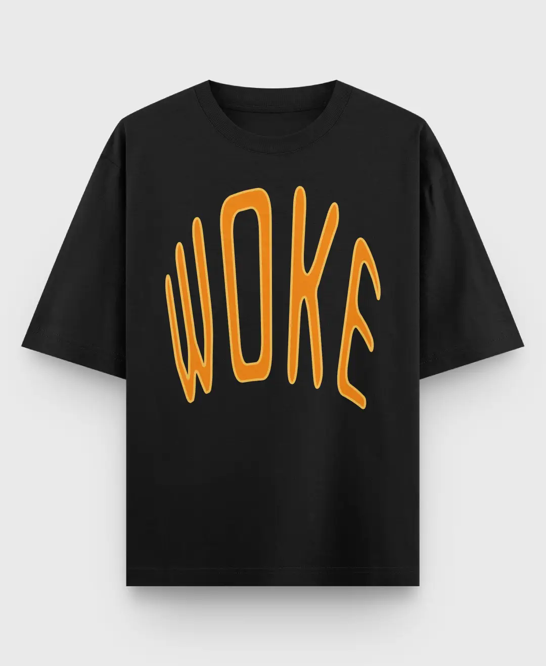 Woke Oversize Loose Fit Black T-shirt - Image 2