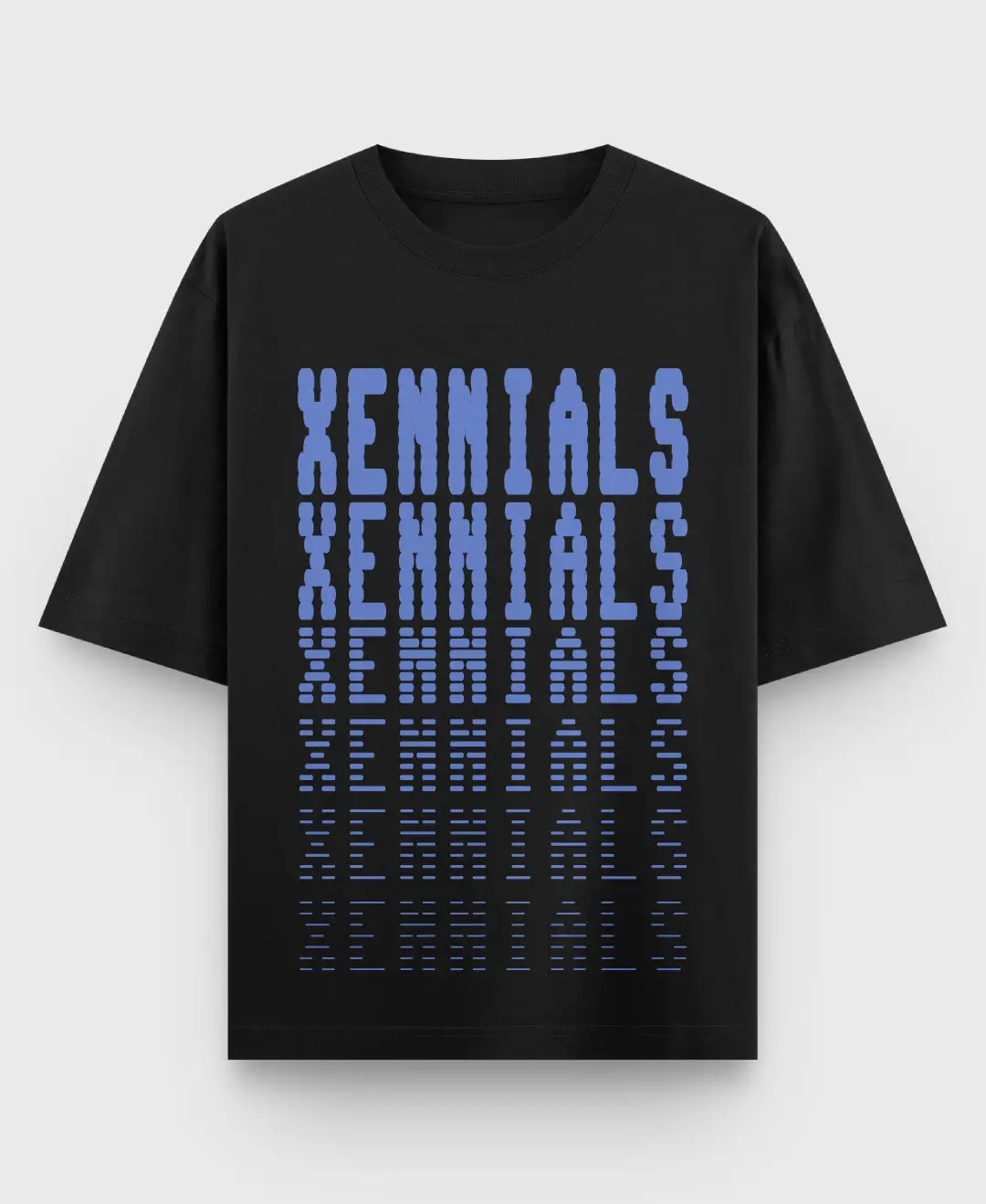 Xennials Oversize Loose Fit Black T-shirt - Image 2
