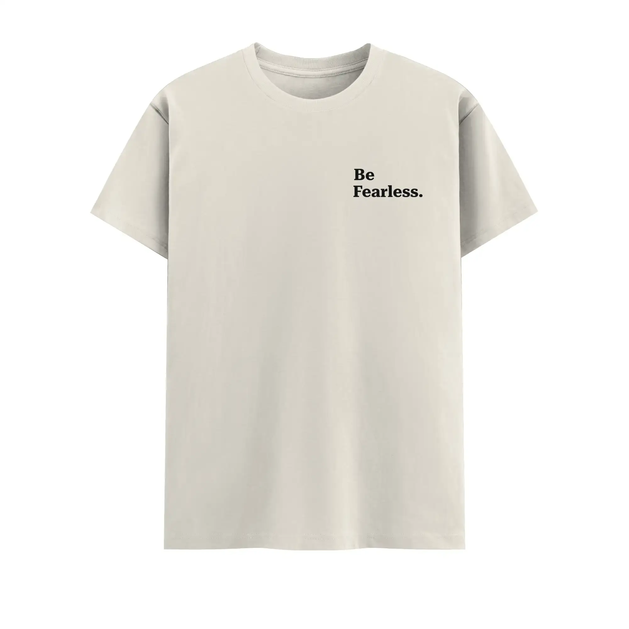 Be Fearless Off White Combed Cotton T-Shirt - Image 2