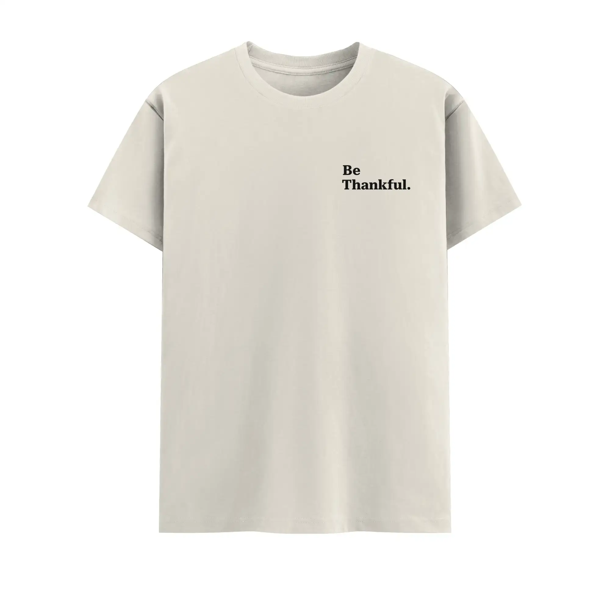 Be Thankful Off White Combed Cotton T-Shirt - Image 2