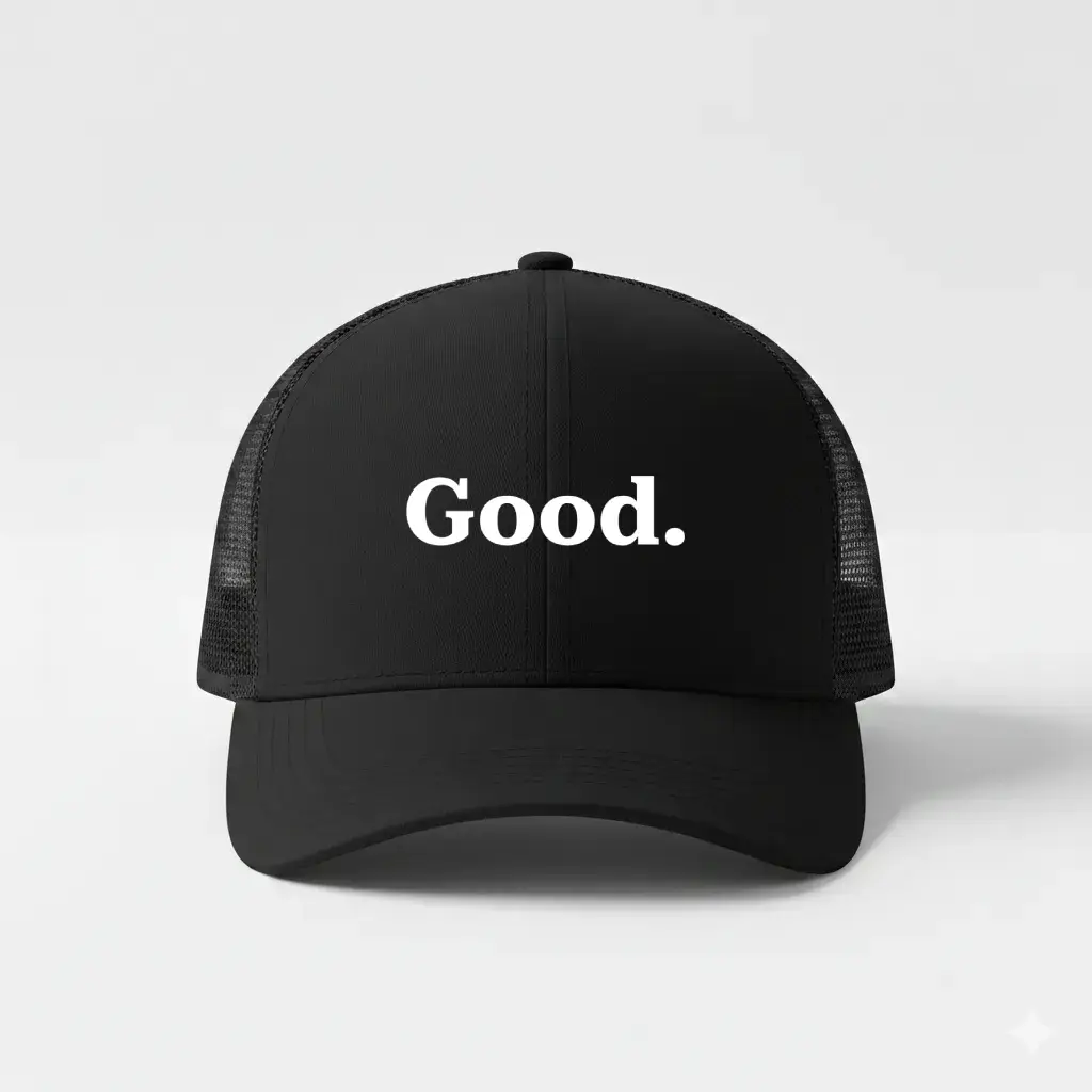 Good Black Trucker Cap