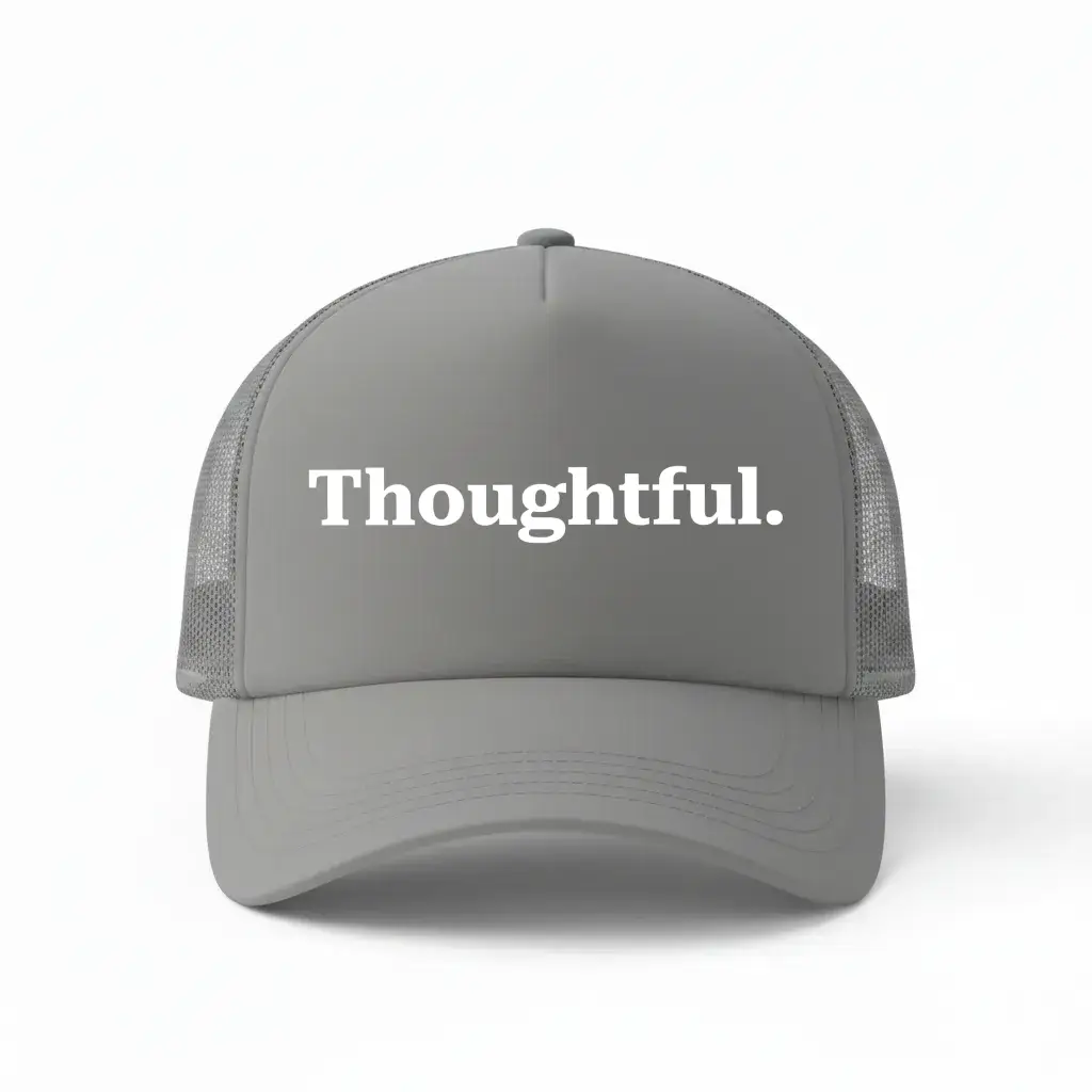 Thoughtful Grey Trucker Cap