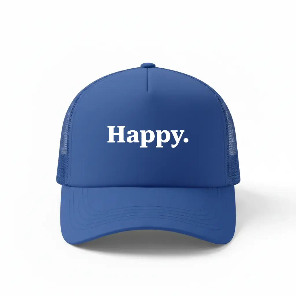 Happy Royal Blue Trucker Cap