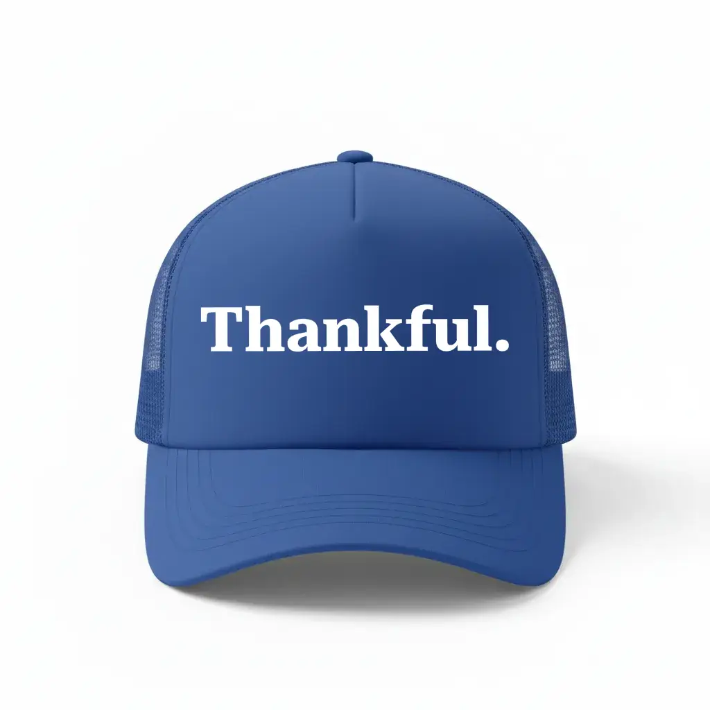 Thankful Royal Blue Trucker Cap