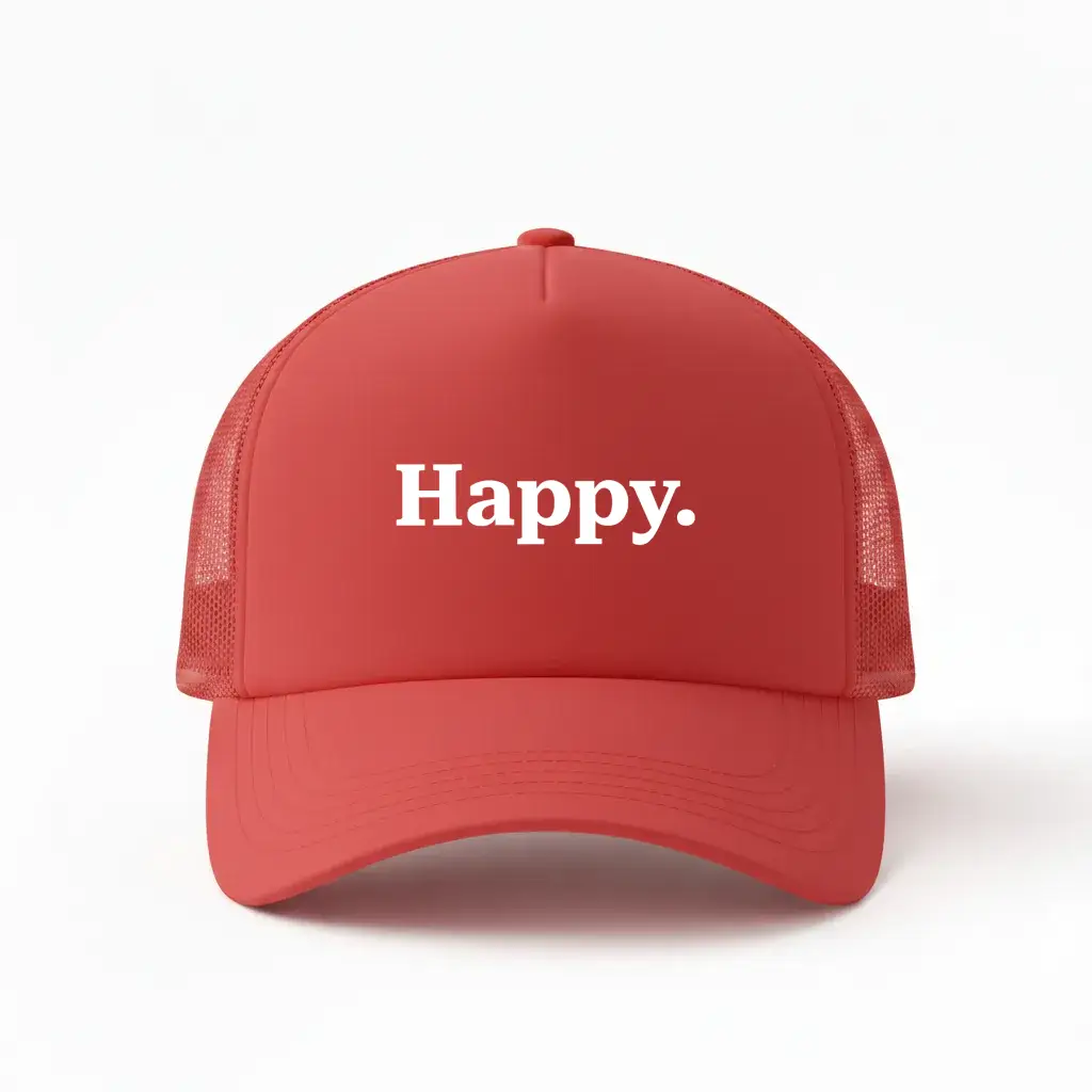 Happy Red Trucker Cap