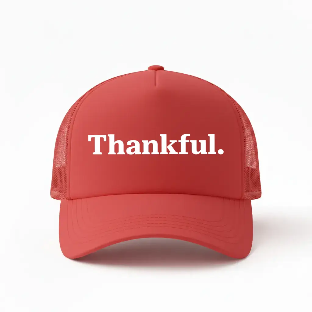 Thankful Red Trucker Cap