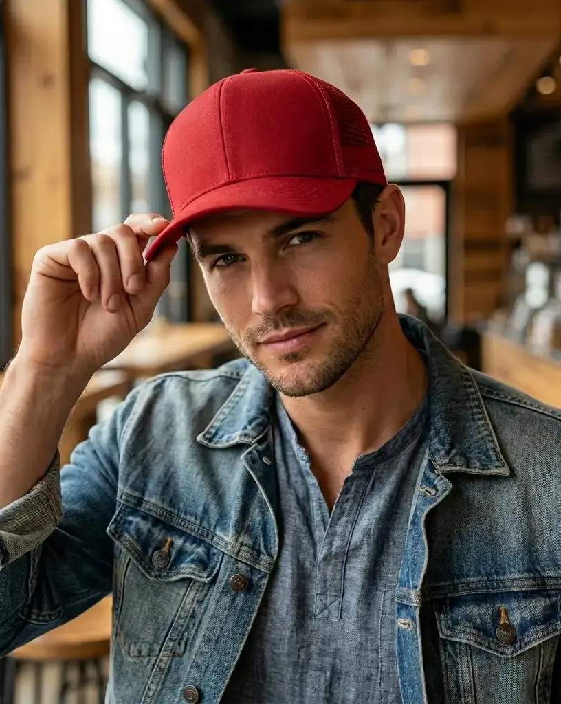 Simple Red Trucker Cap
