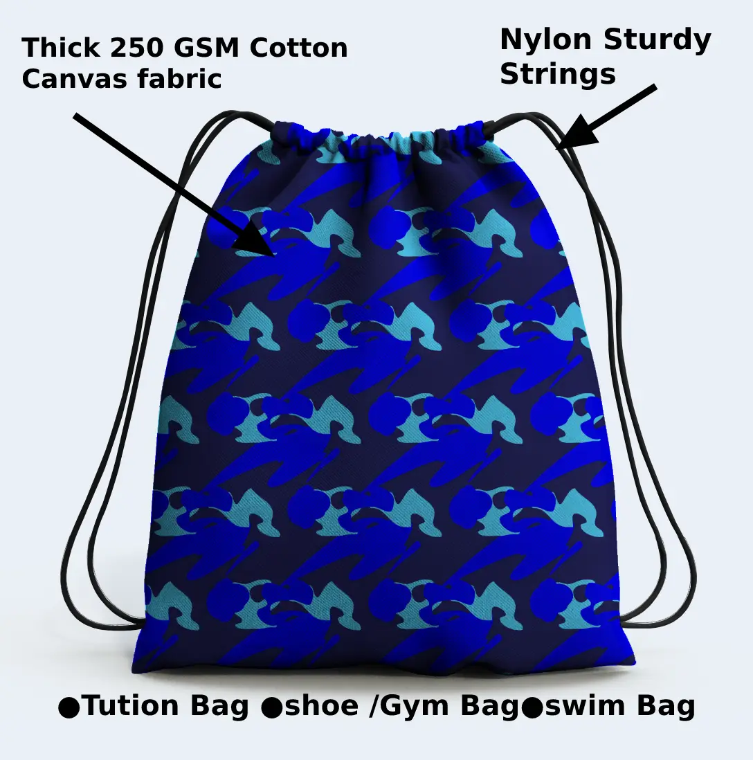 Blue Drawstring Bag - Image 3