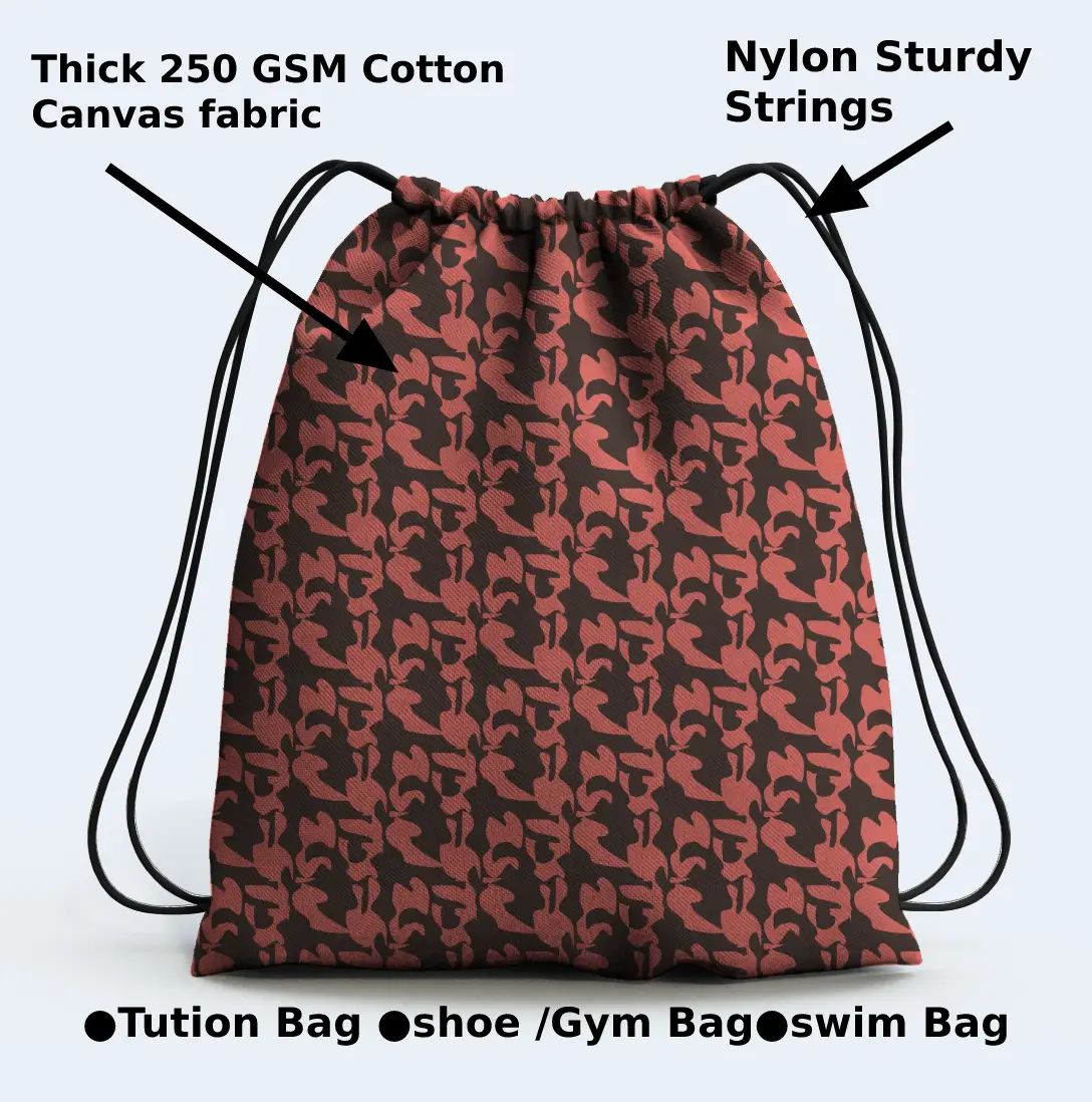 Peachy Camouflage Drawstring Bag - Image 3