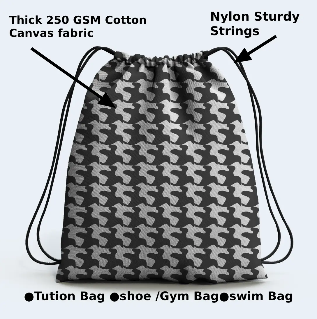 Grey Camo Drawstring Bag - Image 3