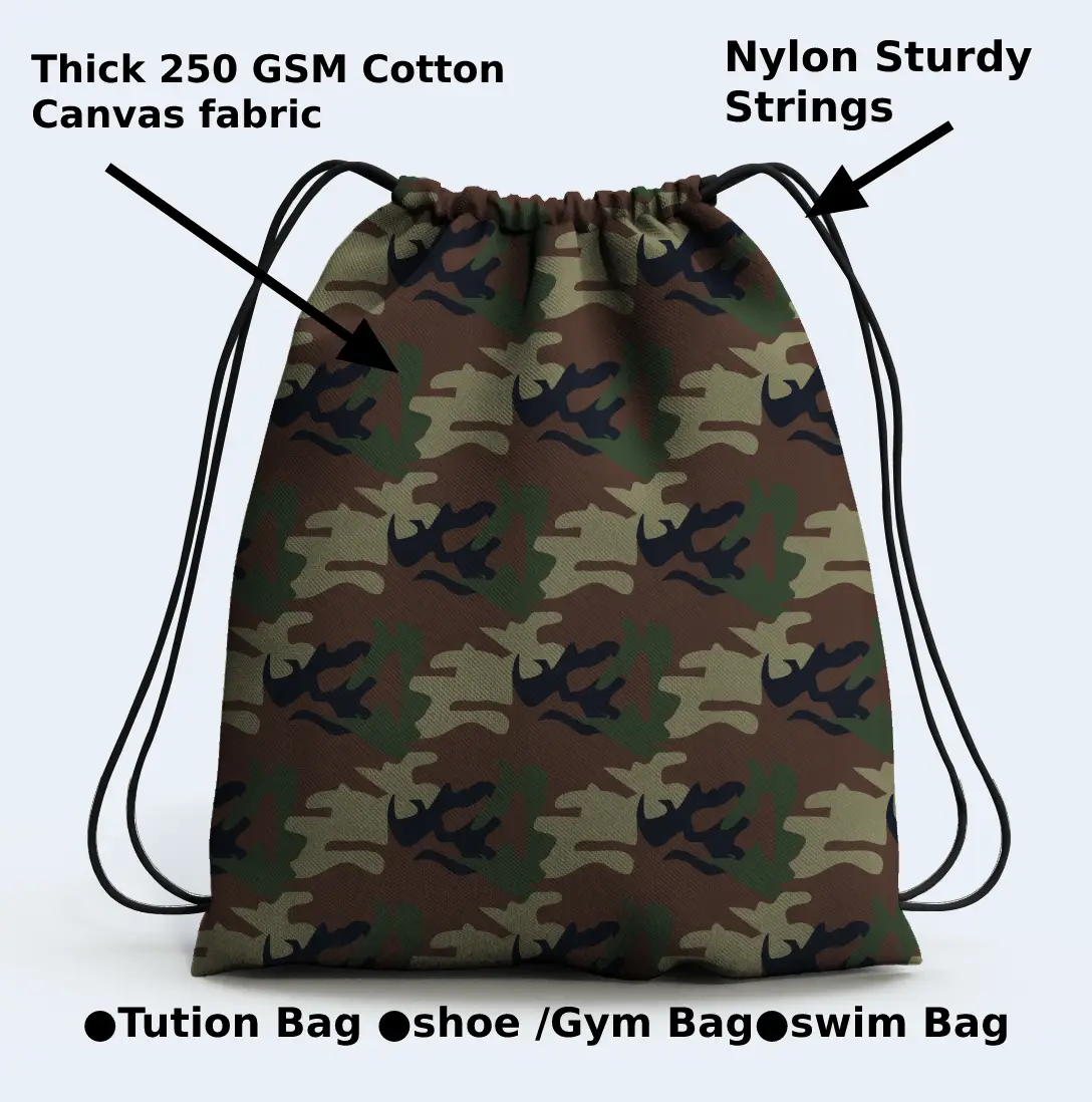 Army Style Drawstring Bag - Image 3