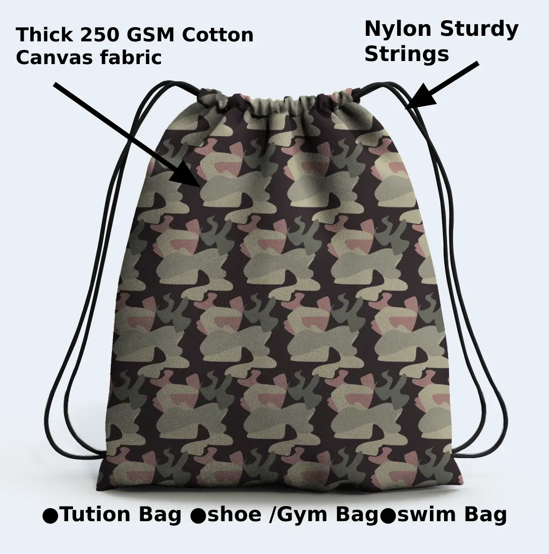 Everyday Camouflage Drawstring Bag - Image 3
