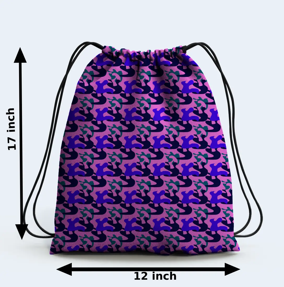 Dark Camouflage Drawstring Bag - Image 2