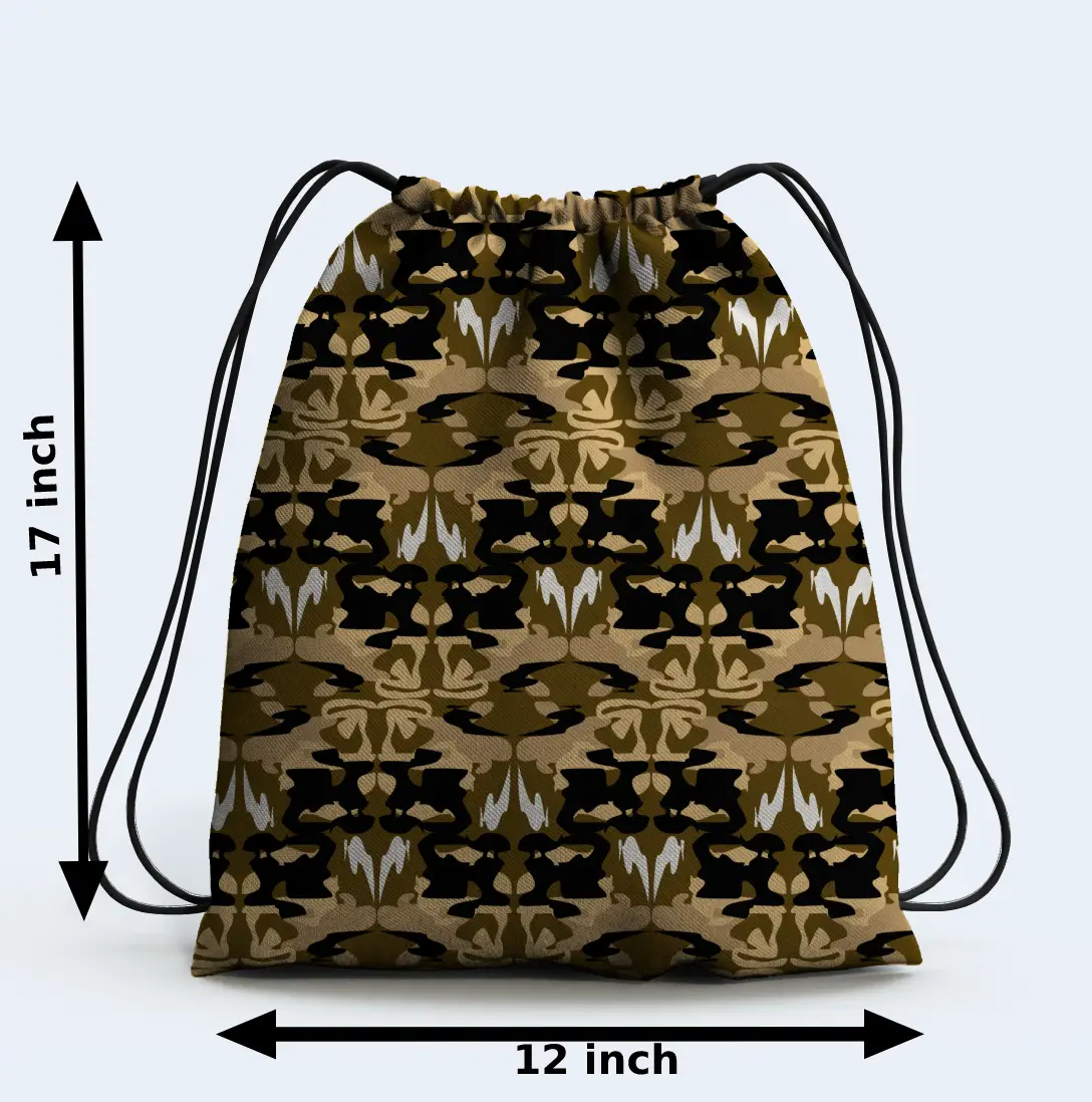 Brown Camouflage Drawstring Bag - Image 2