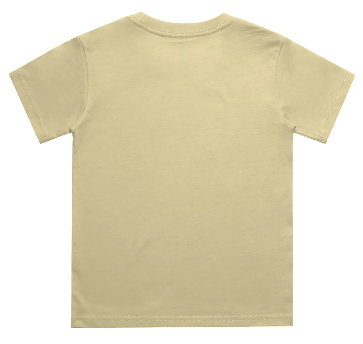 Kids Crew Neck Beige Cotton T-shirt - Image 3