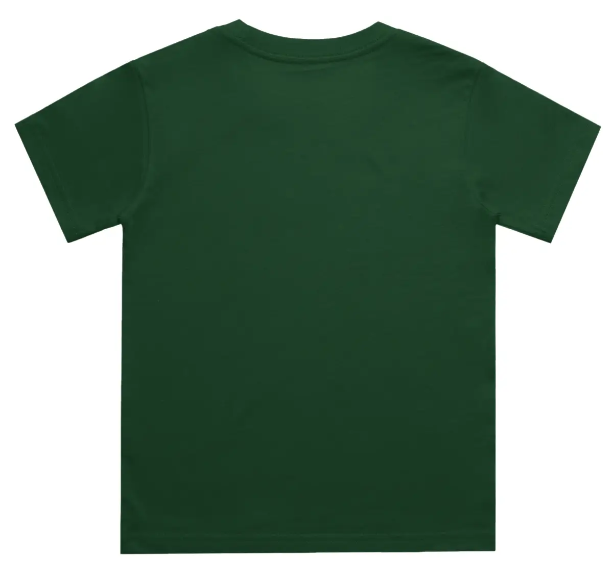 Kids Plain Bottle Green Cotton T-shirt - Image 3