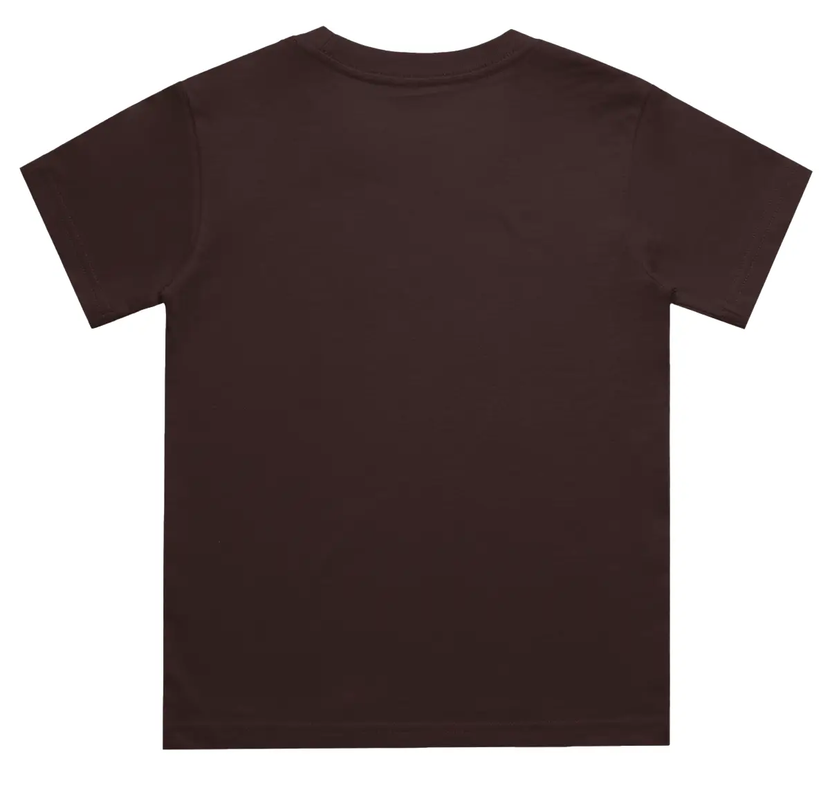 Kids Plain Coffee Brown Cotton T-shirt - Image 3