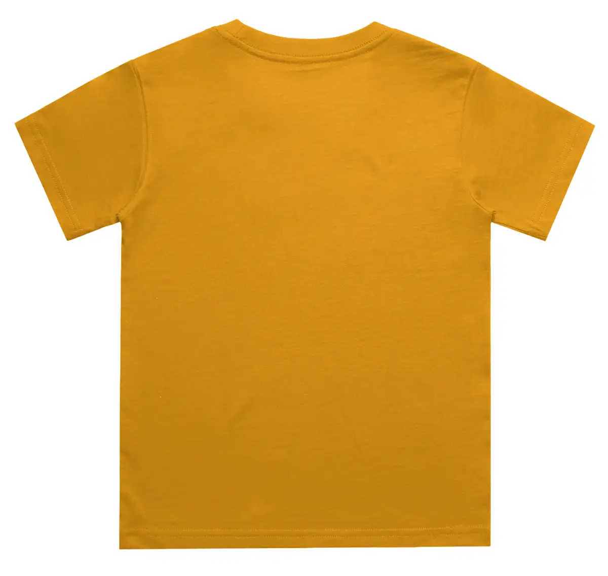 Kids Simple Golden Yellow Cotton T-shirt - Image 3