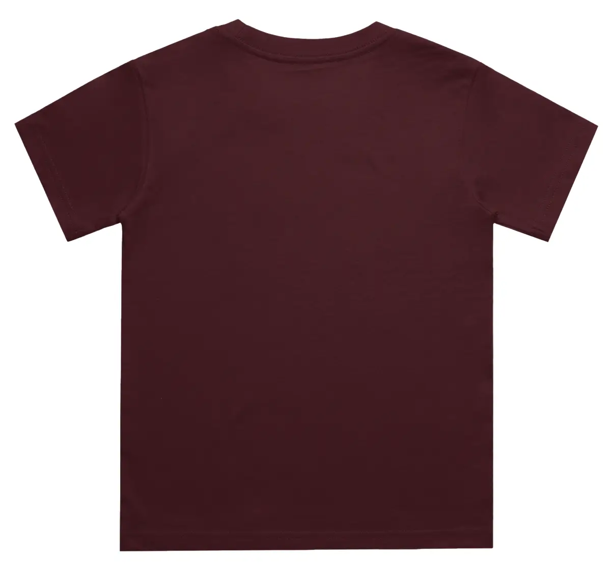 Kids Solid Plain Maroon Cotton T-shirt - Image 3