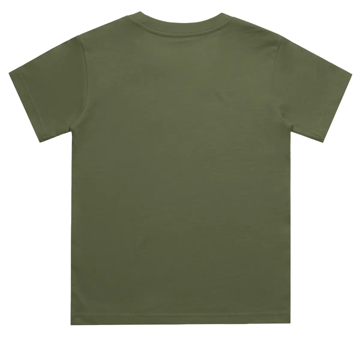 Kids Classic Olive Green Cotton T-shirt - Image 3