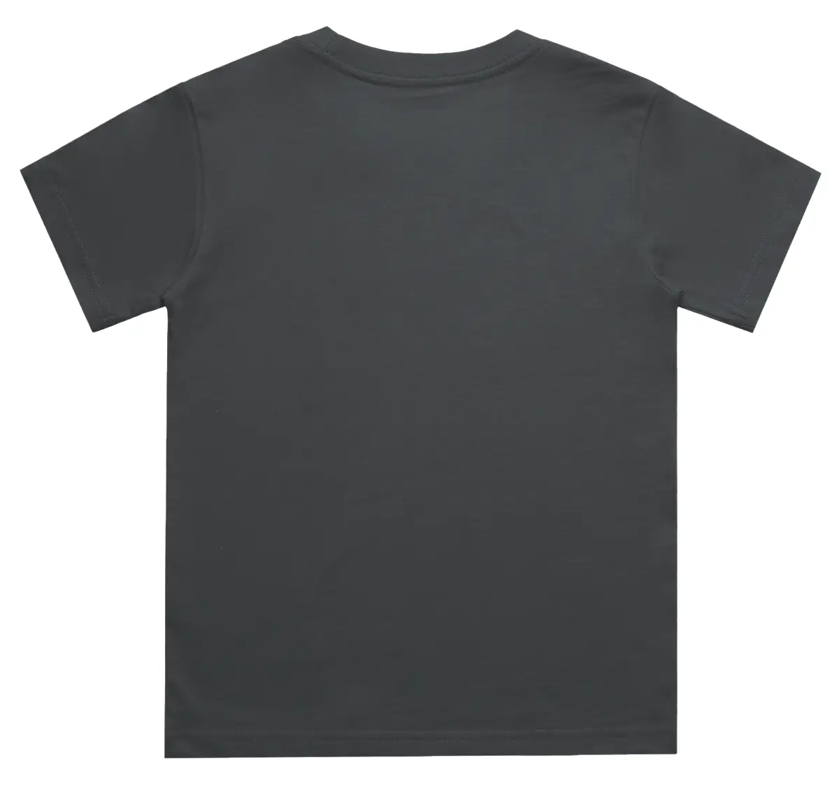 Kids Plain Steel Grey Cotton T-shirt - Image 3