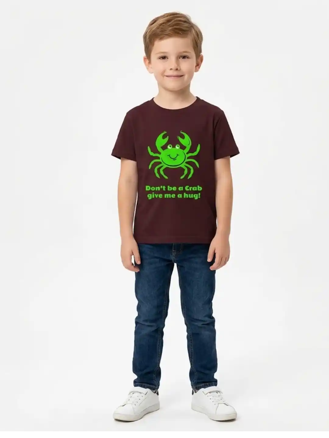 Don't Be A Crab Kids Marron Cotton T-shirt