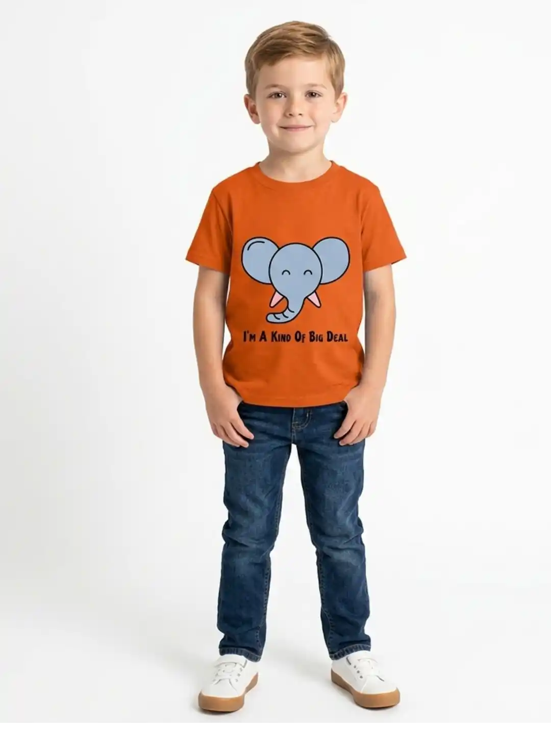 A Big Deal Kids Orange Cotton T-shirt
