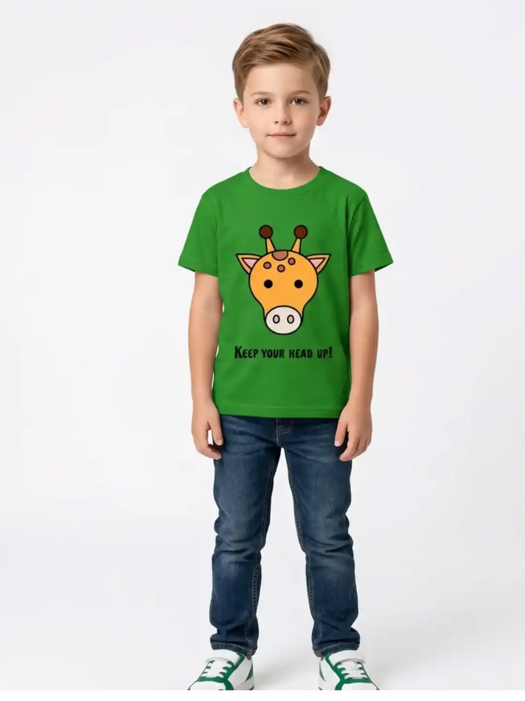 Keep Your Head Up Kids Flag Green Cotton T-shirt