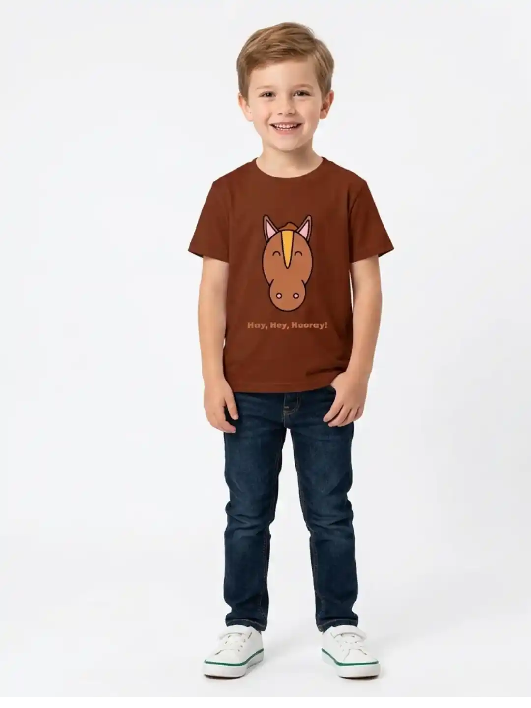 Hay Hey Hooray Kids Brick Red Cotton T-shirt