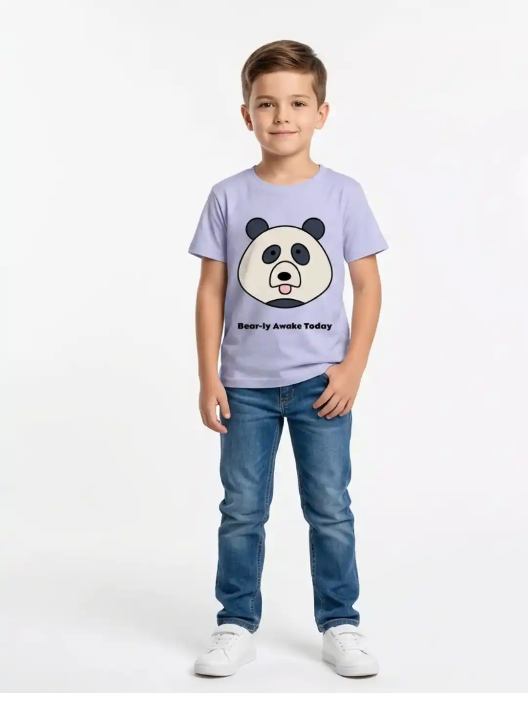 Sleepy Panda Kids Lavender Cotton T-shirt