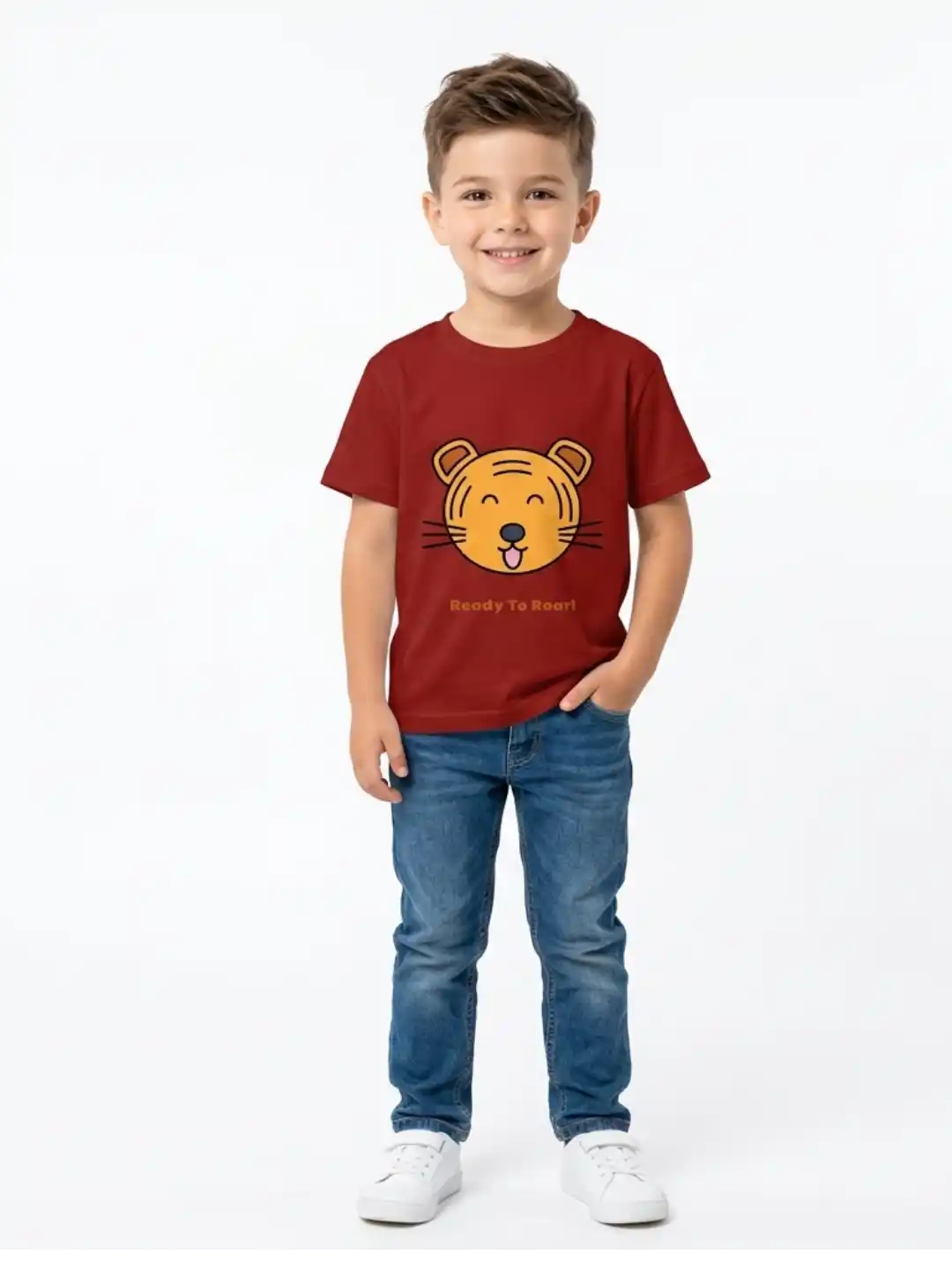 Ready To Roar Kids Red Cotton T-shirt
