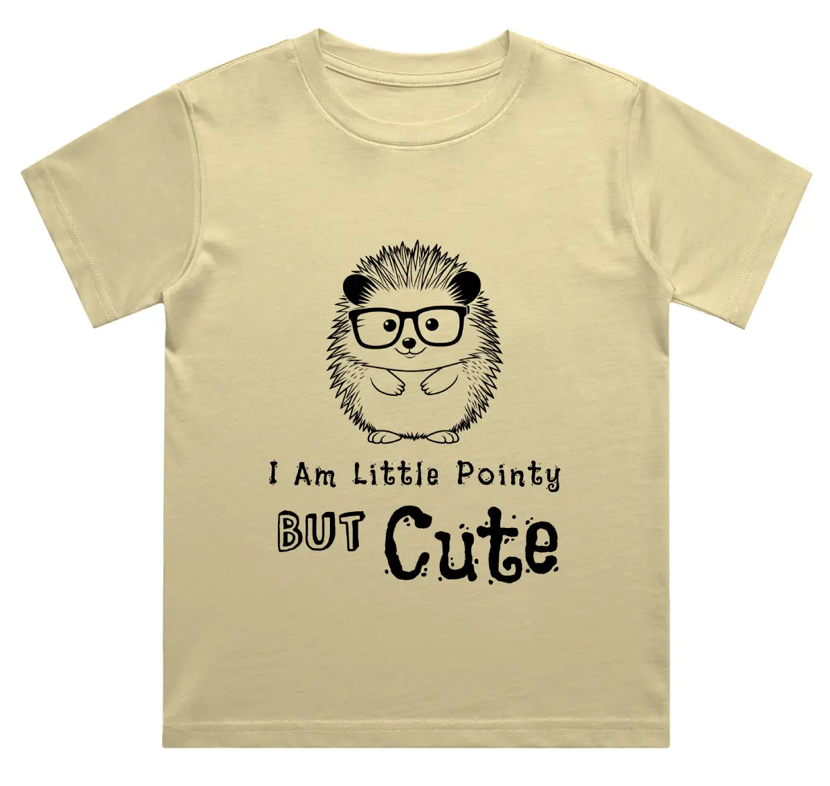 Pointy But Cute Kids Beige Cotton T-shirt - Image 2