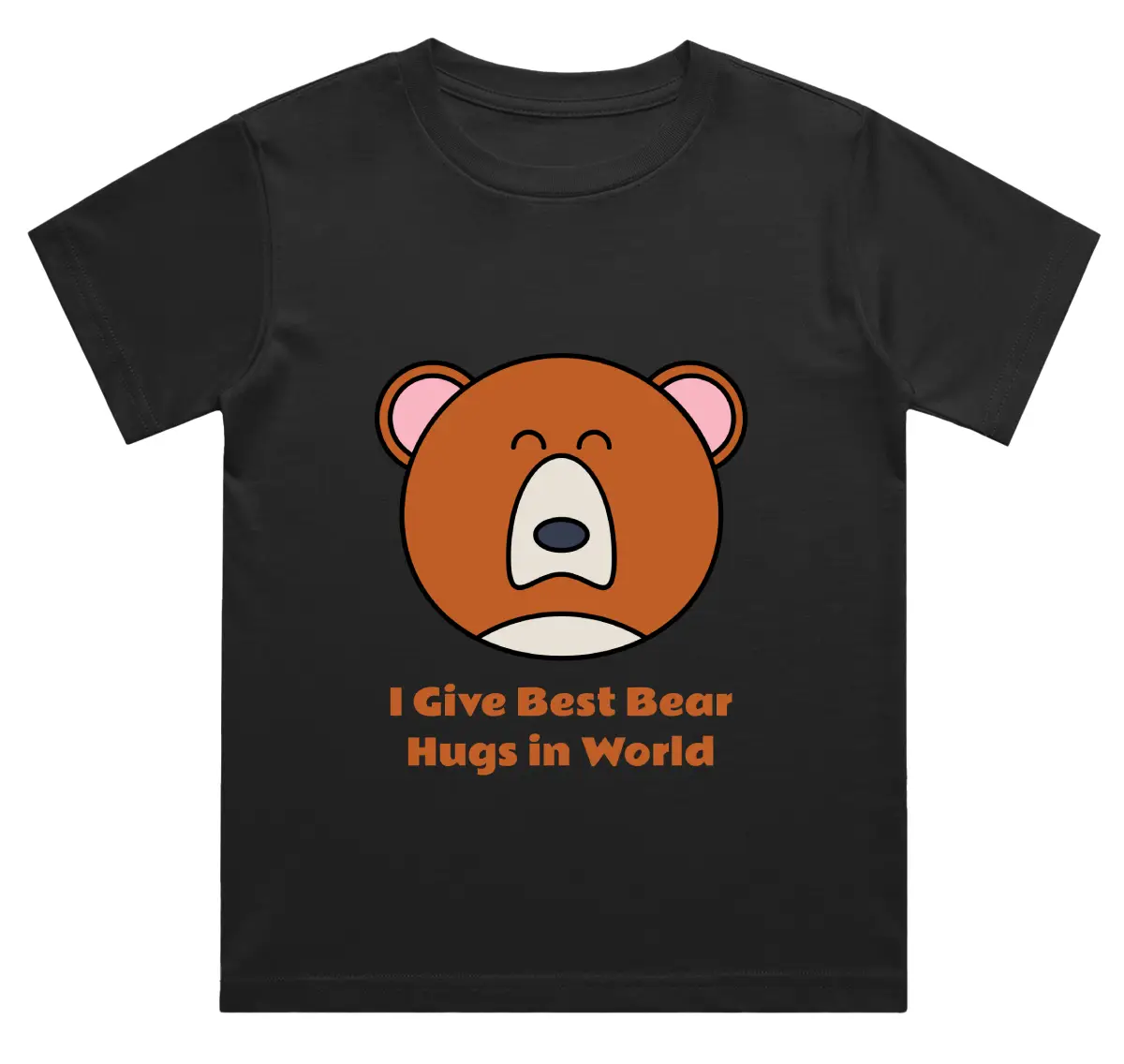 Best Bear Hugs Kids Black Cotton T-shirt - Image 2