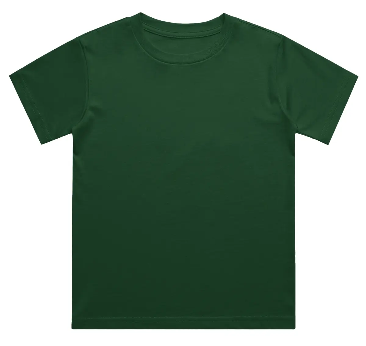 Kids Plain Bottle Green Cotton T-shirt - Image 2