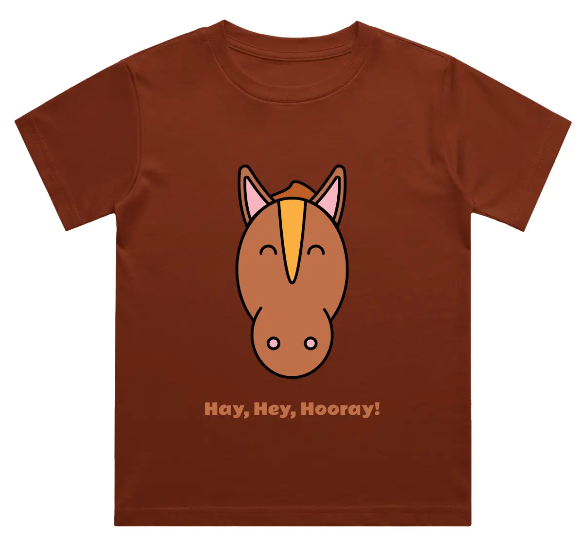 Hay Hey Hooray Kids Brick Red Cotton T-shirt - Image 2