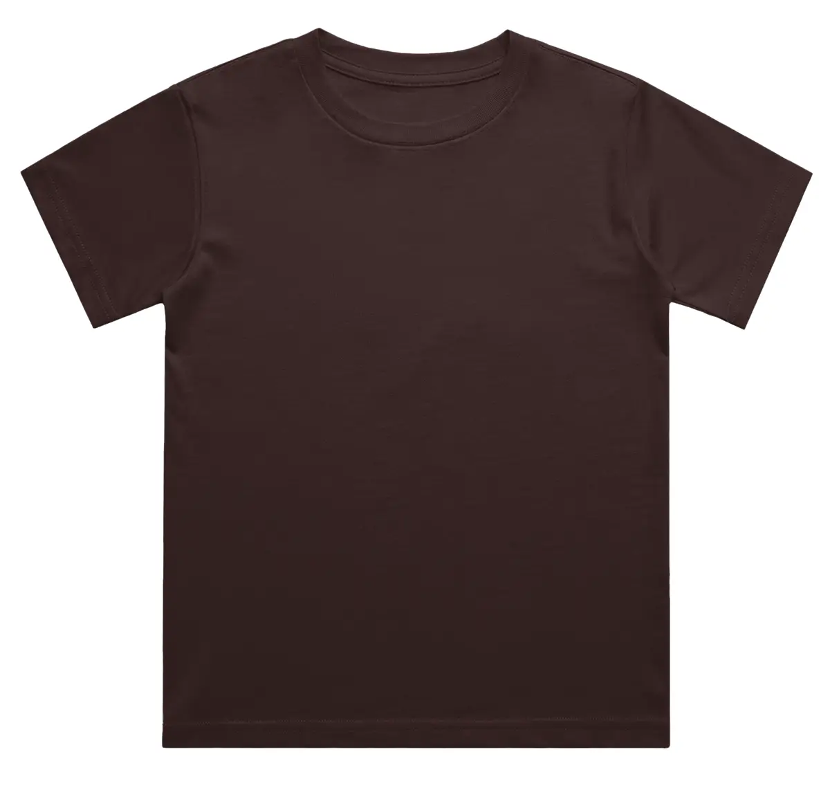 Kids Plain Coffee Brown Cotton T-shirt - Image 2