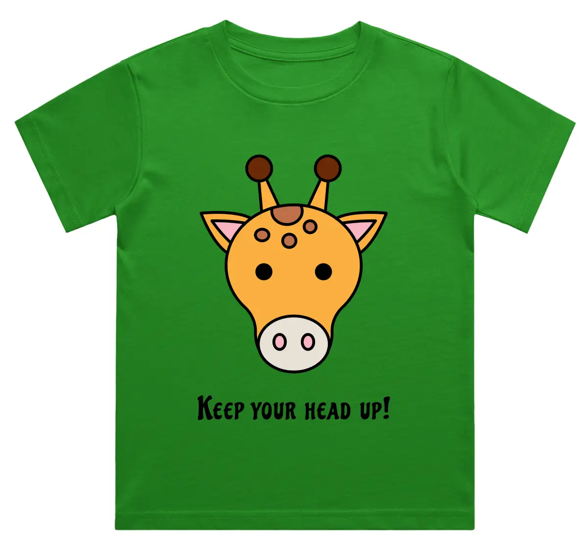Keep Your Head Up Kids Flag Green Cotton T-shirt - Image 2