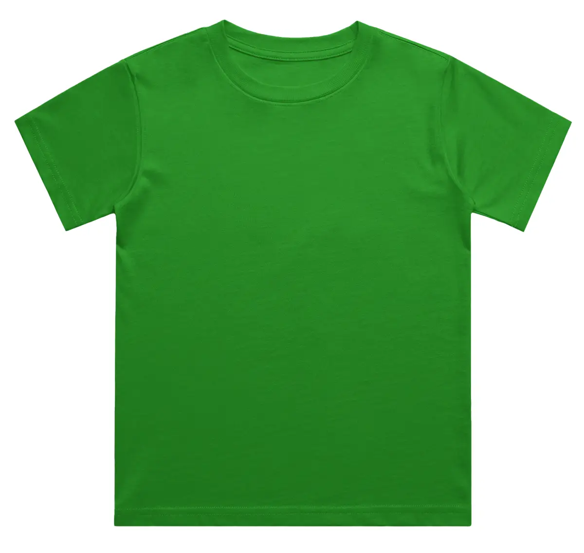 Toddlers Youngsters Plain Flag Green Cotton T-shirt - Image 2