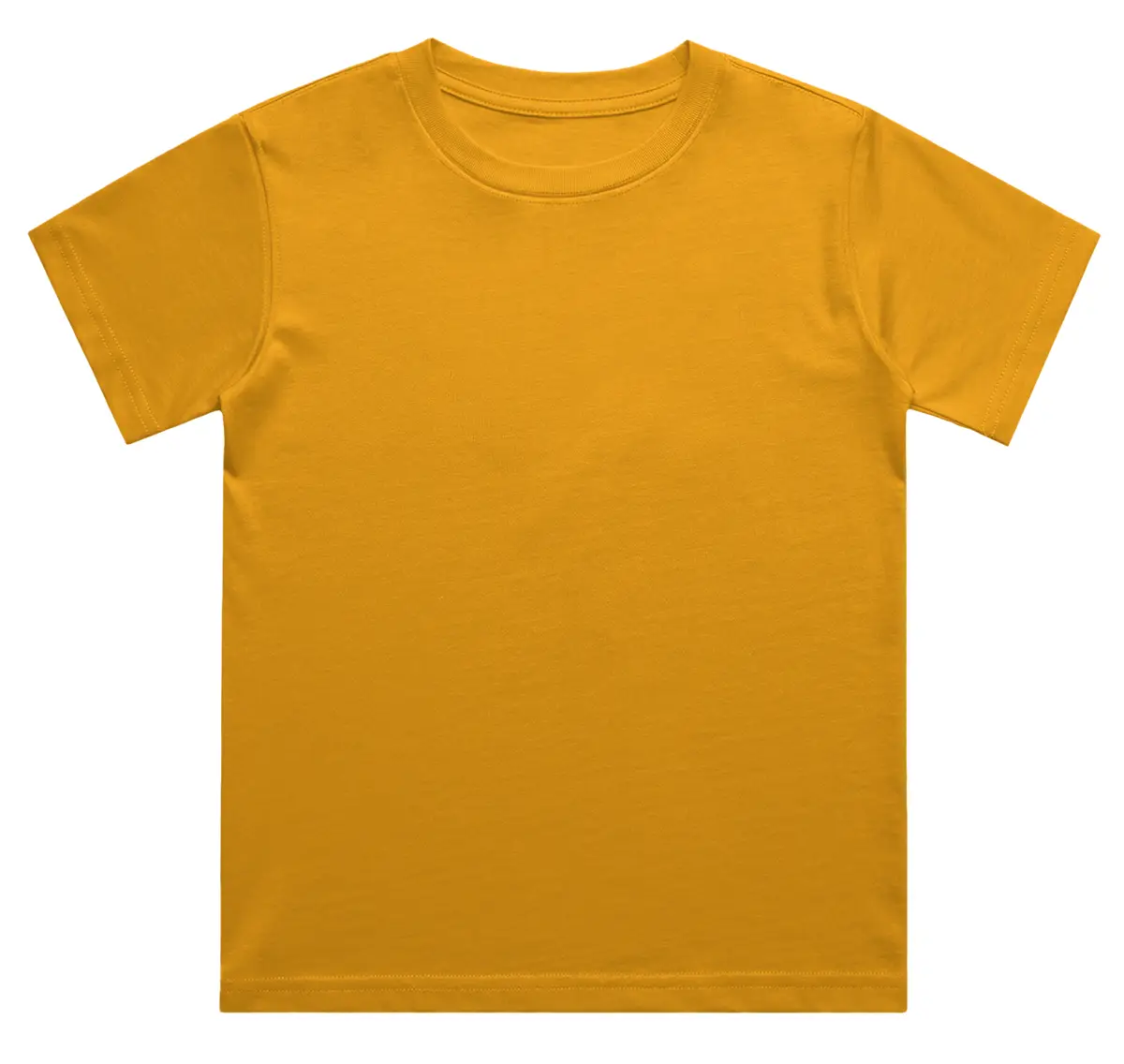 Kids Simple Golden Yellow Cotton T-shirt - Image 2