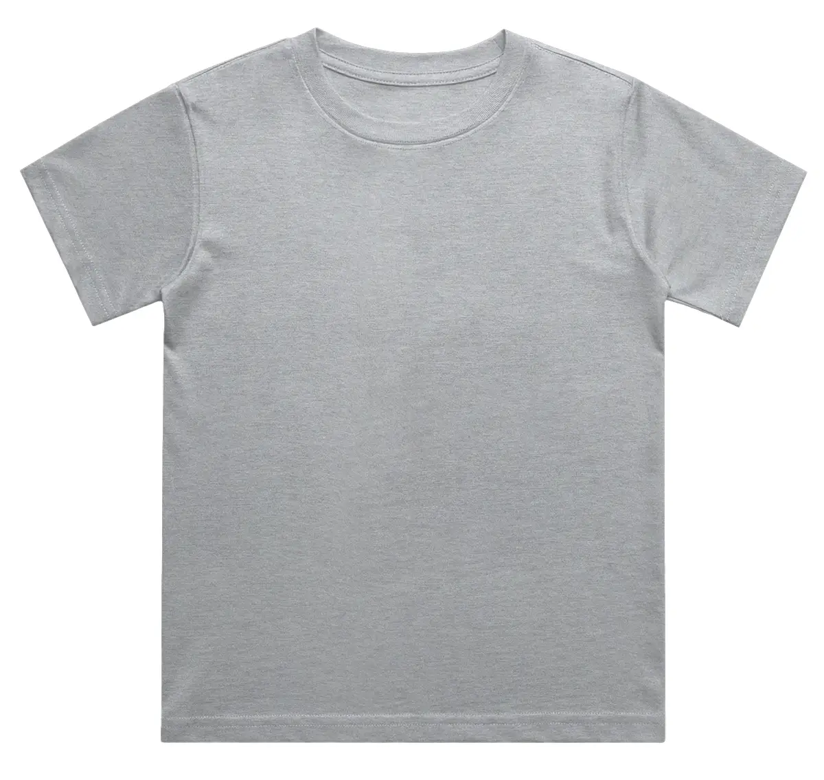 Kids Everyday Plain Grey Melange Cotton T-shirt - Image 2