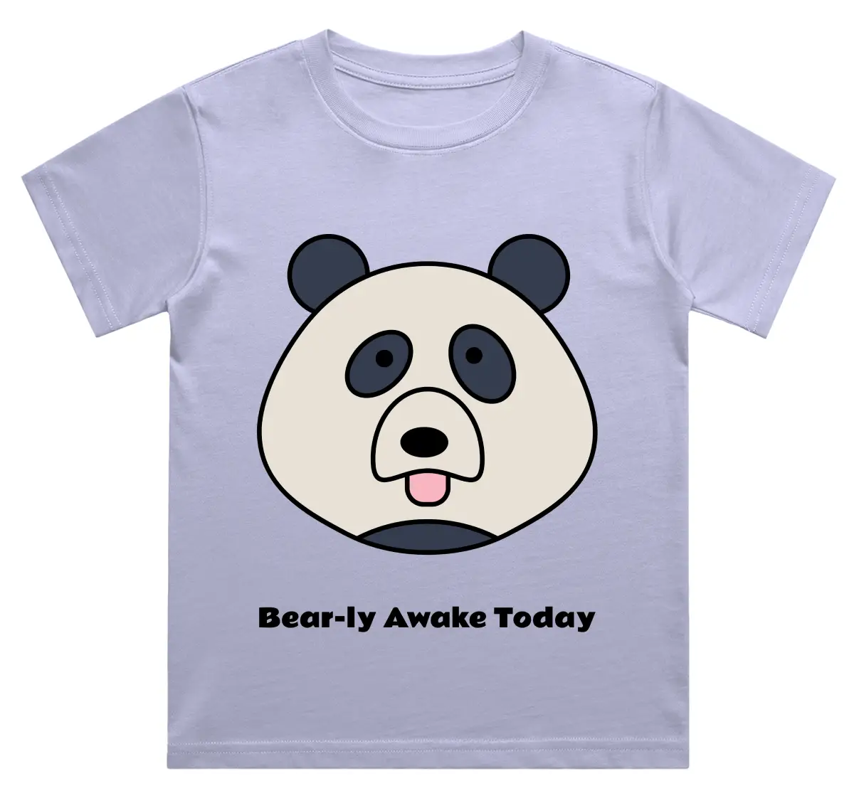 Sleepy Panda Kids Lavender Cotton T-shirt - Image 2