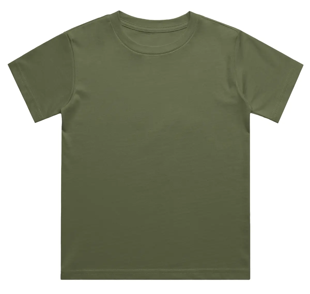 Kids Classic Olive Green Cotton T-shirt - Image 2