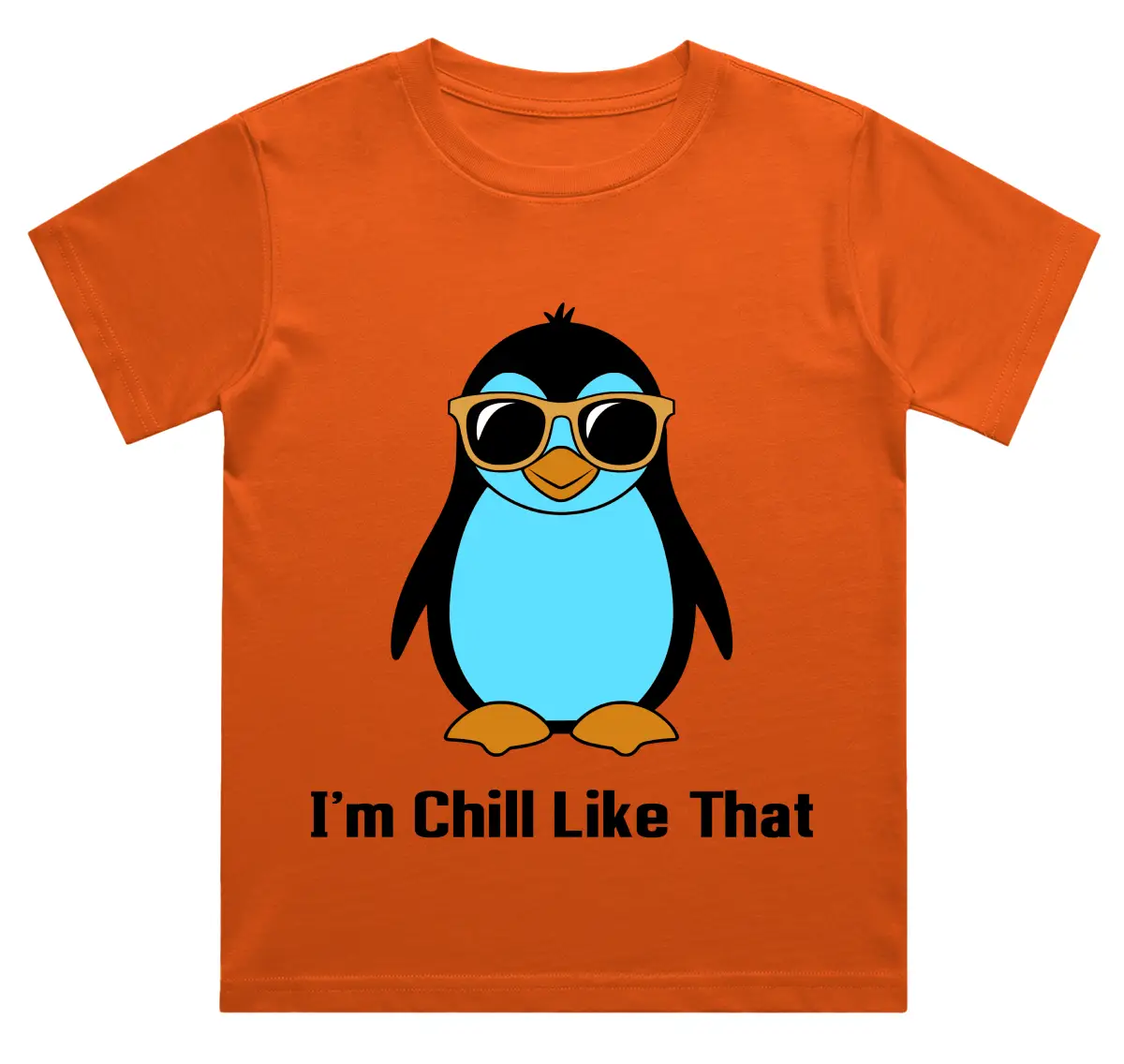 I Am Chill Kids Orange Cotton T-shirt - Image 2