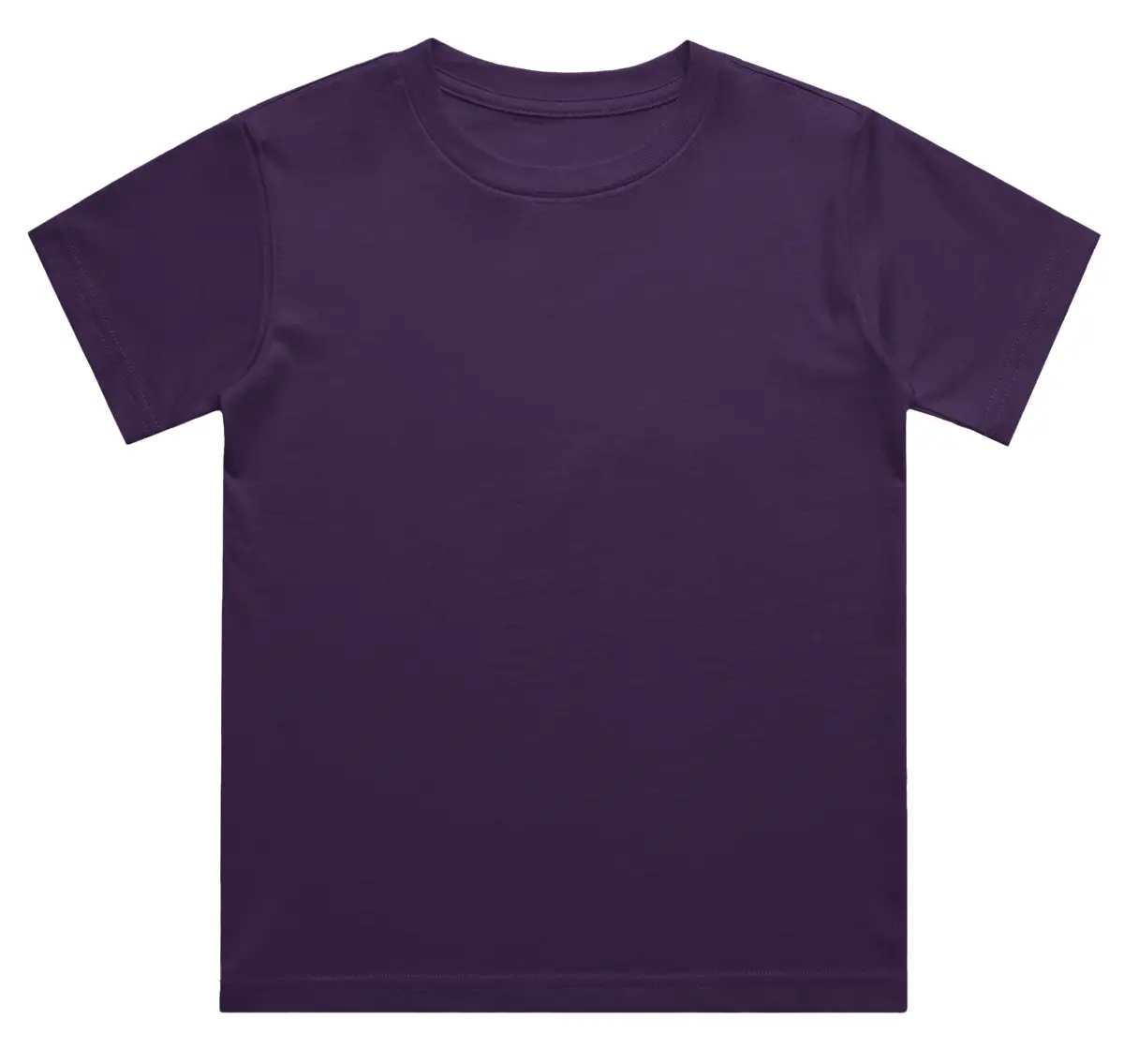Boys Plain Purple Cotton T-shirt - Image 2