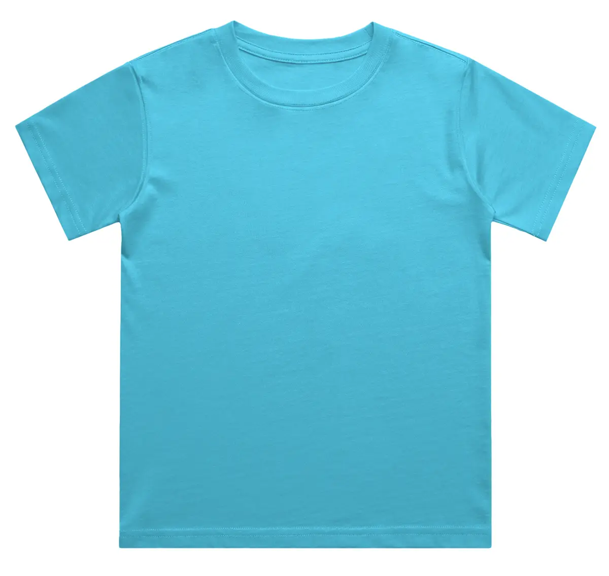 Kids Solid Sky Blue Cotton T-shirt - Image 2