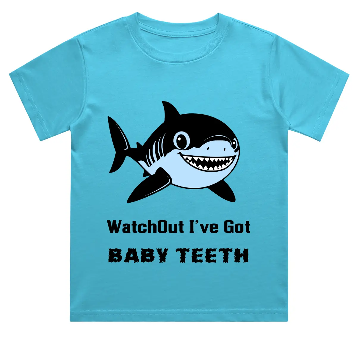 Watchout Baby Teeth Kids Sky Blue Cotton T-shirt - Image 2