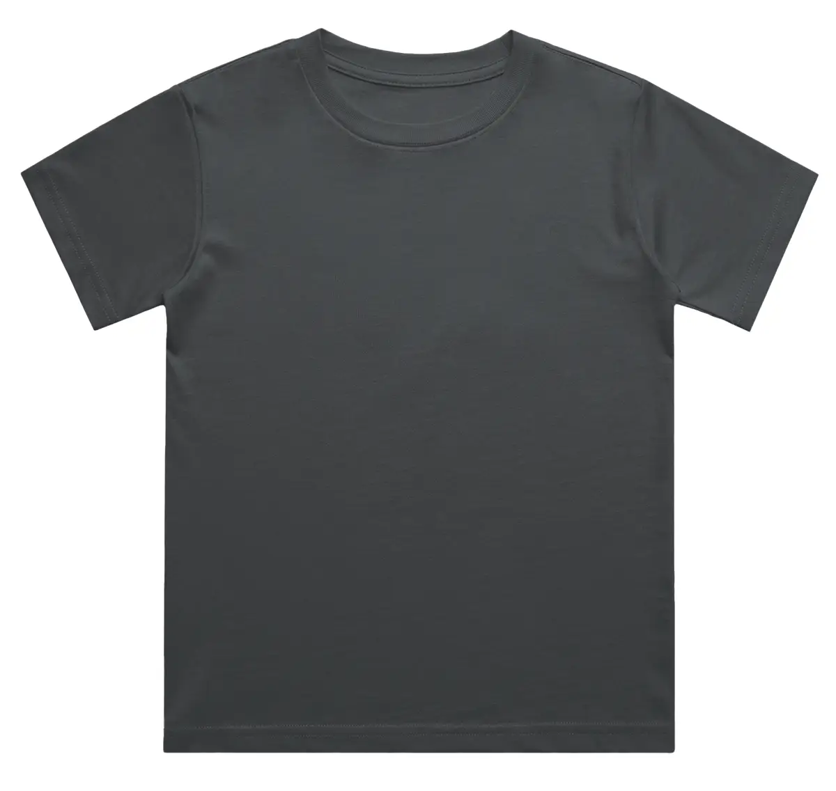Kids Plain Steel Grey Cotton T-shirt - Image 2