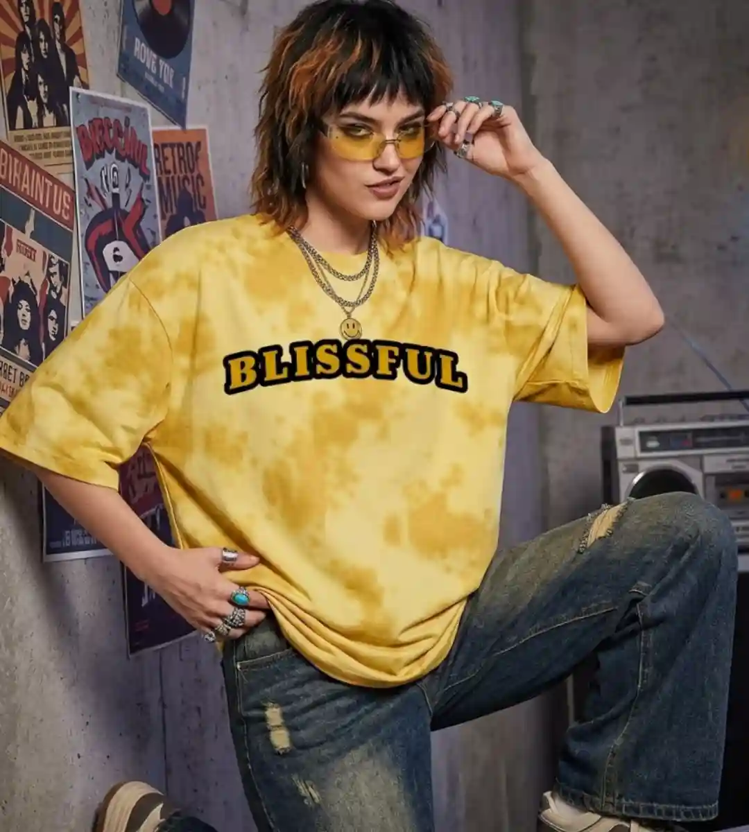 Blissful Tie Dye Oversize Cotton T-shirt