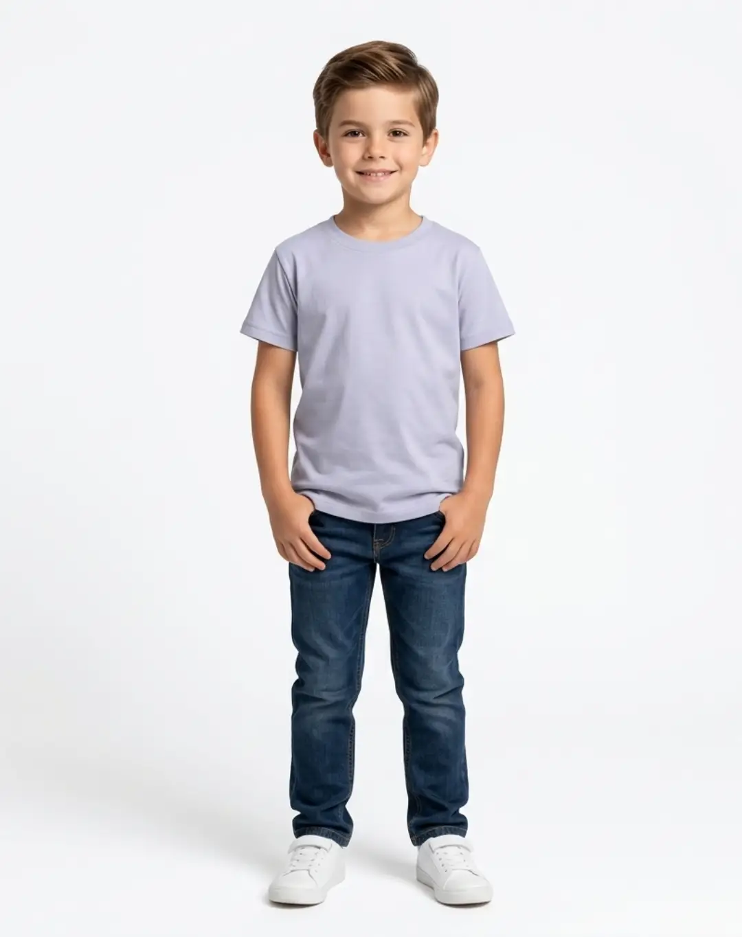 Kids Plain Lavender Cotton T-shirt